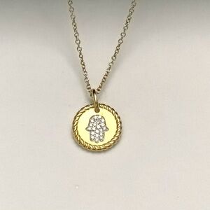 David Yurman Hamsa Collectible Necklace with 18K Gold and Diamonds NWT